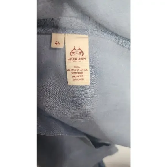 Emporio Sirenuse Positano Vera Embroidered Blouse In Blue NWOT Sz US 8/ IT 44 - Picture 10 of 16